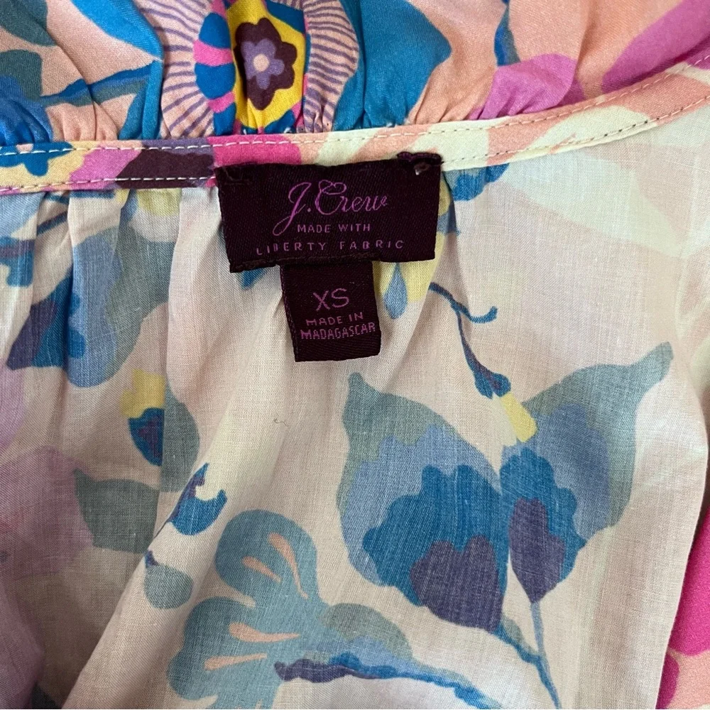 J. CREW Floral Scoop Neck Tank Top Liberty Art Pavilion XS